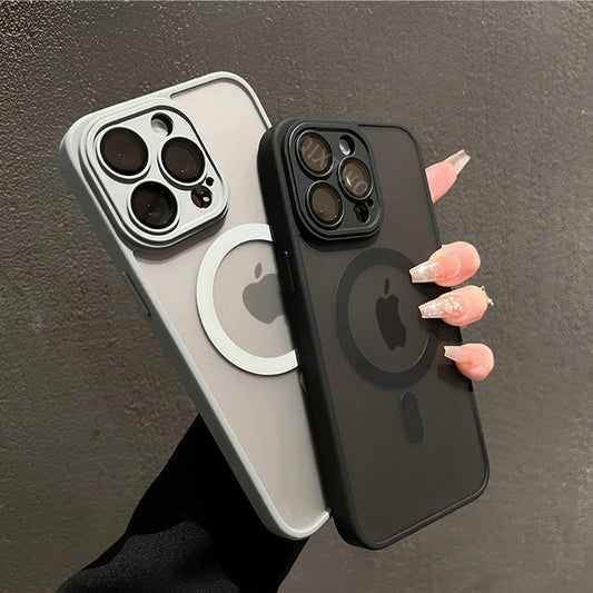 Luxury Armor For Magsafe Magnetic Wireless Charging Case For iPhone 11 12 13 14 15 16 Pro Max Plus Shockproof Hard Cover